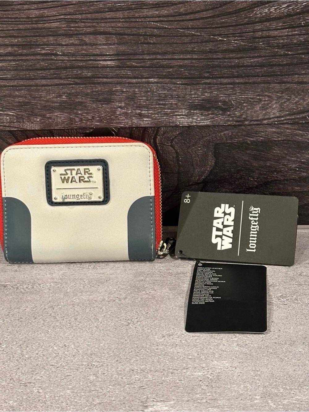 Loungefly Star Wars White & Gray Wallet with Red Zip